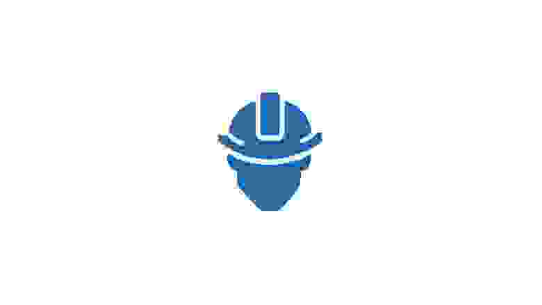 Blue Icon of a Person in a Hard Hat