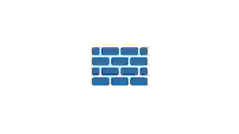 Blue Icon of a Brick Wall